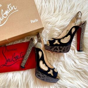 Christian Louboutin Miralep Crystal Platform High Heels